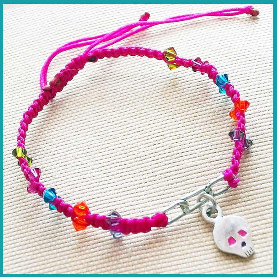 Pulsera #TodosSomosCalacas rosa, plata