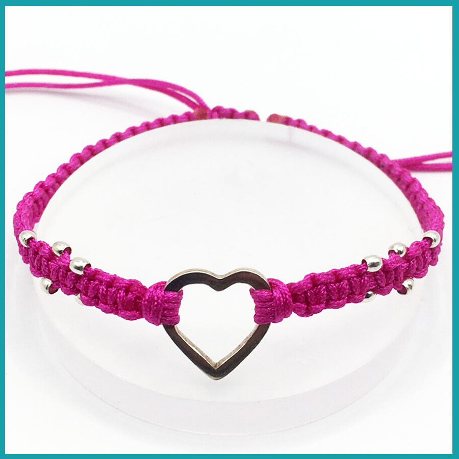 Pulsera &quot;Corazón Bb&quot; Plata, rosa