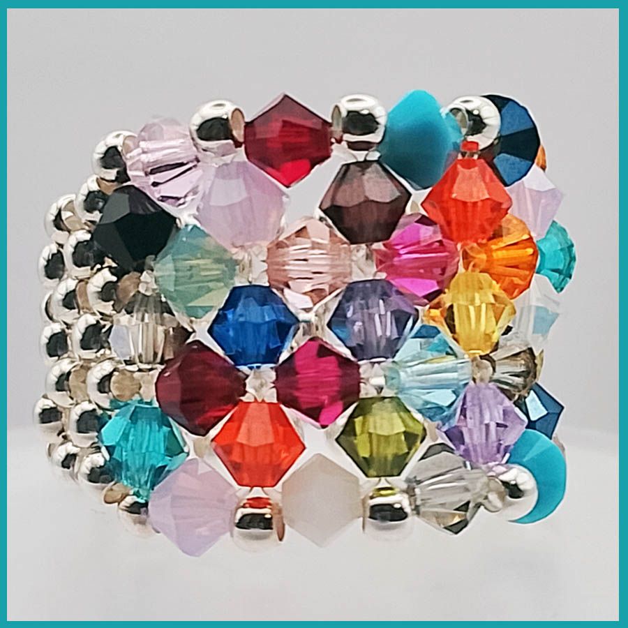 Anillo #ArcoirisSwarovski  Plata, colores