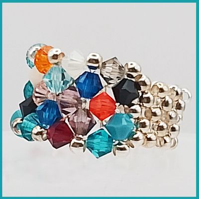 Anillo #ArcoirisSwarovski Plata, Colores