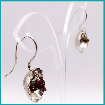 Aretes #FlordeGranate plata, 16mm