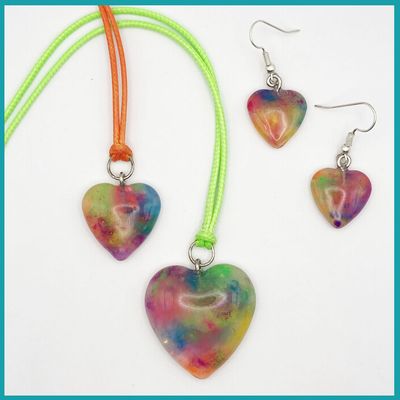 Conjunto #CorazónArcoiris Brillan en la oscuridad