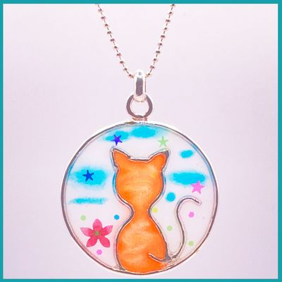 Cadena Gato en la luna, plata