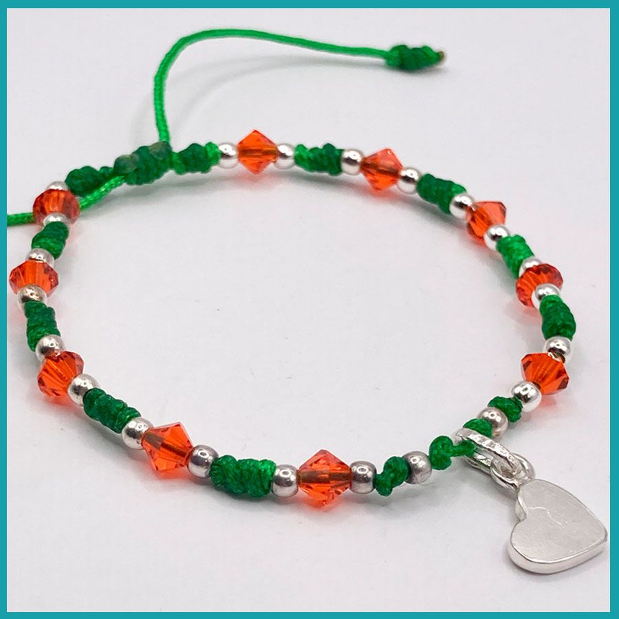 Pulsera Corazoncito verde plata, Swarovski.