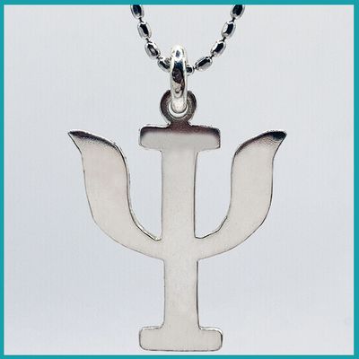 Dije con cadena Psi,  plata,