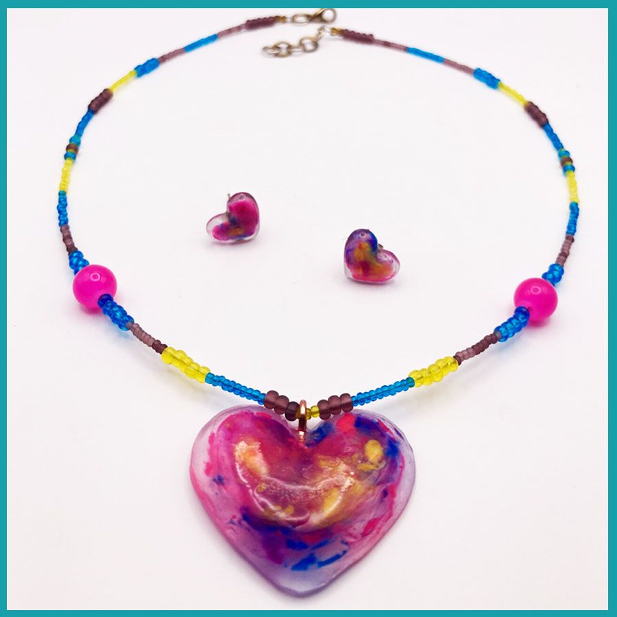 Conjunto Corazón Rosa, brilla de noche