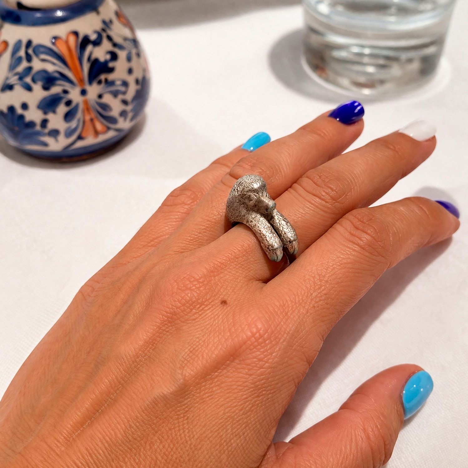 Anillo Perrito French Poodle gigante