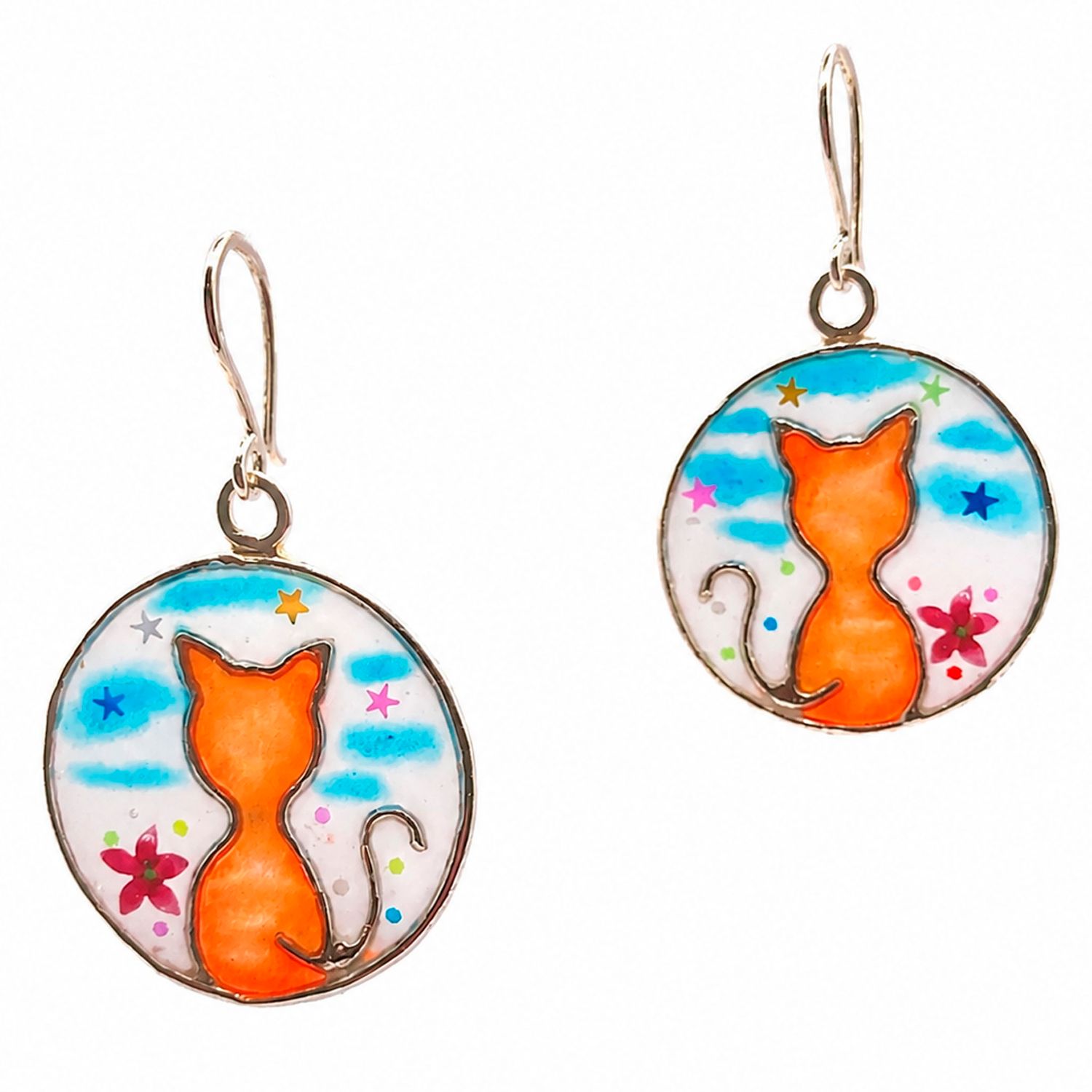 Aretes Gato en la luna