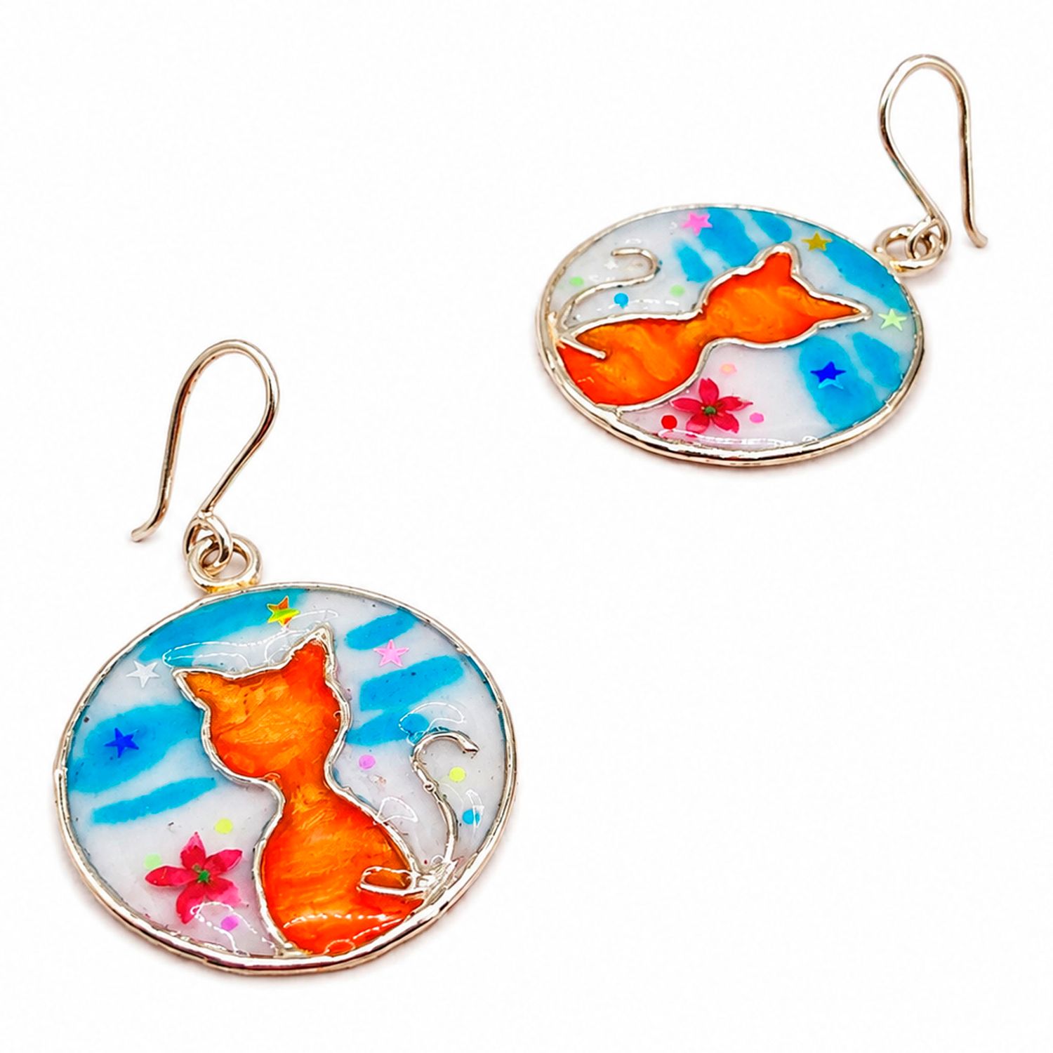 Aretes Gato en la luna