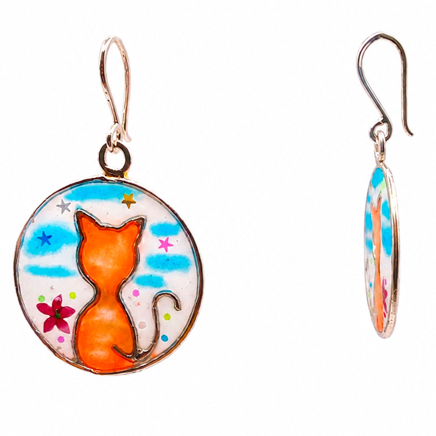 Aretes Gato en la luna