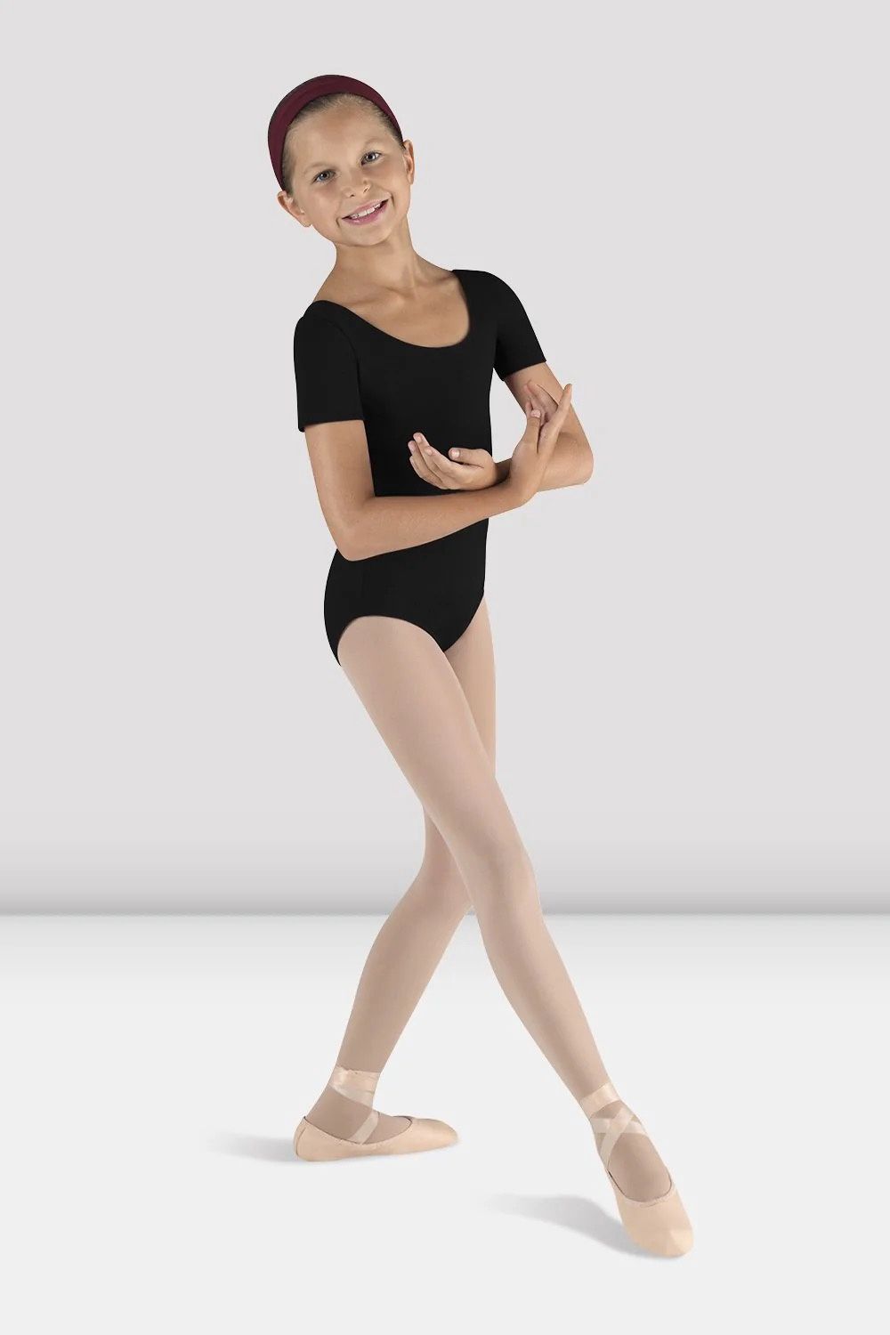Short Sleeve Round Neck Leotard - Child