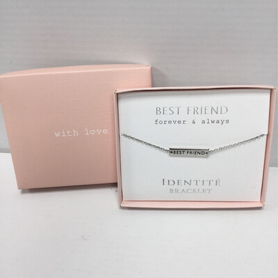 Identite Bracelet Personalised, Silver Colour in a With Love Gift Box
