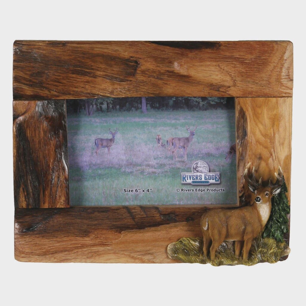 Rivers Edge Deer 4"x6" Firwood Picture Frame