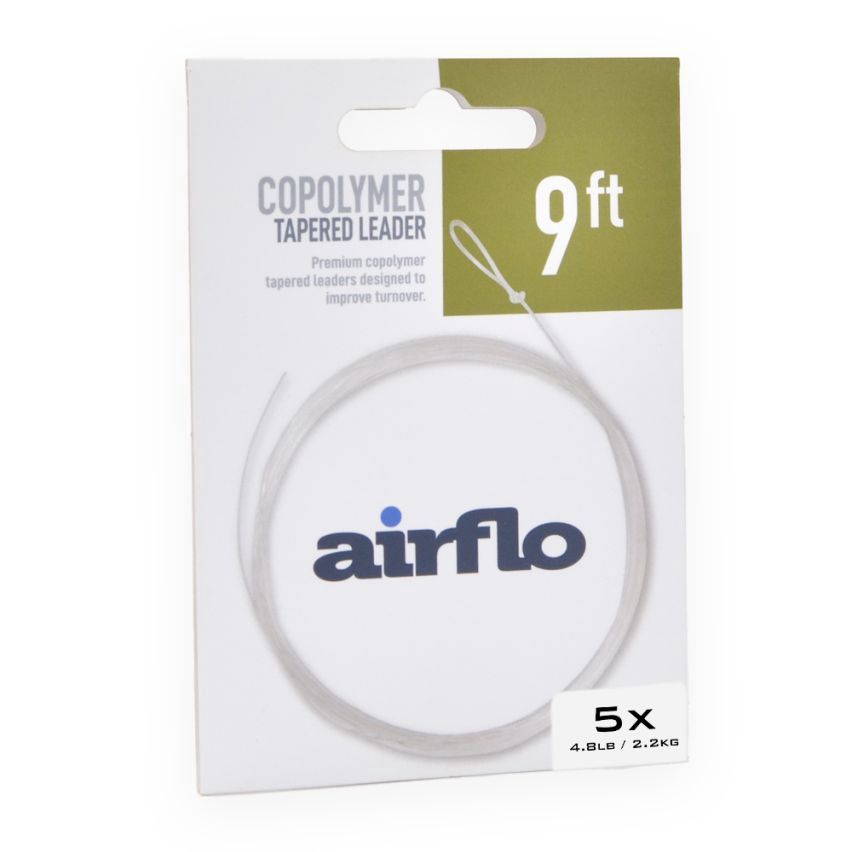 Airflo 9ft Tapered Leader Co polymer 5x 4.8lb