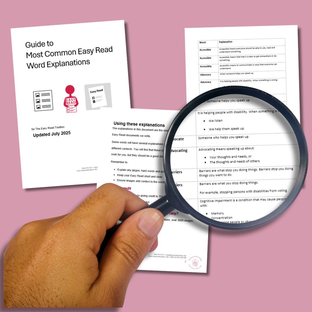 Guide to Easy Read Word Explanations - The Easy Read Toolbox
