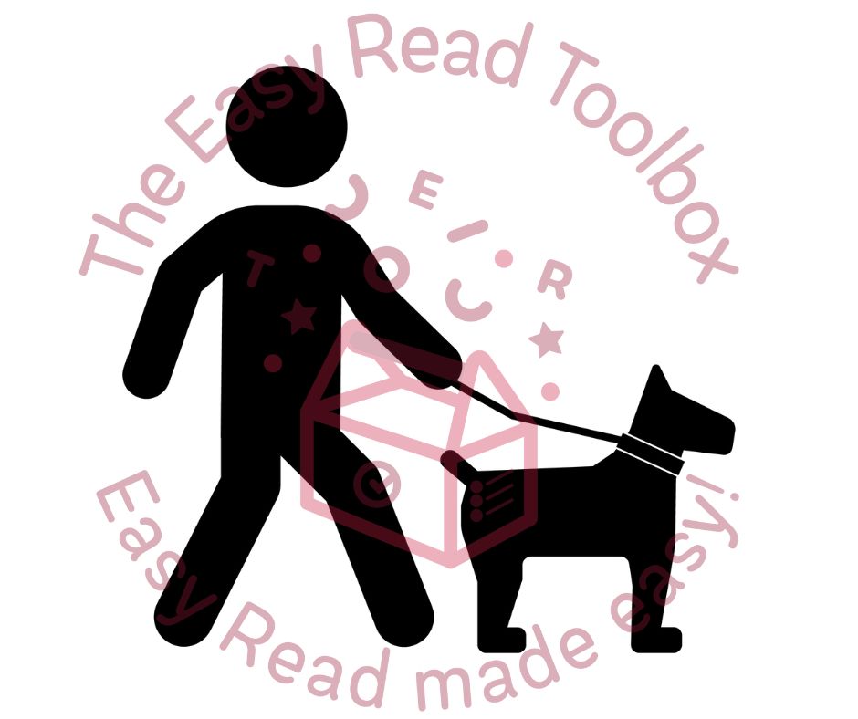 Walking Dog Illustration of an individual silhouette walking a dog on a leash.