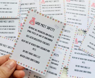 Wax Melt Safety Cards