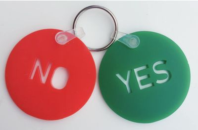 No/yes keyring