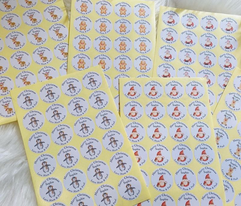 Christmas gift stickers