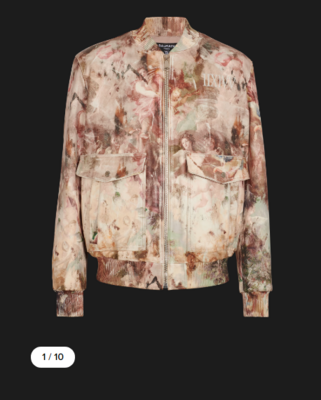 Bomber JACK en cuir imprimé pastel