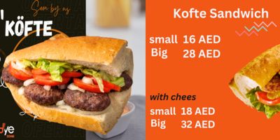 IZGARA KÖFTE  Big sandwich ( stuffed with kashkawan cheese )
