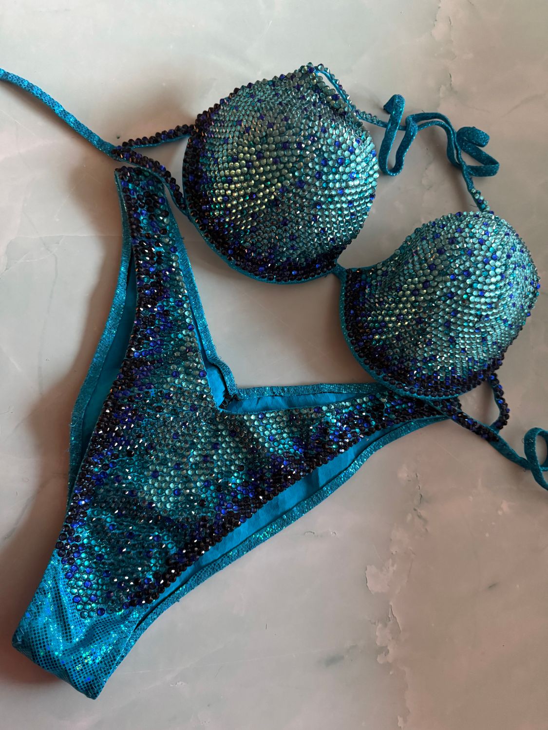 Christa’s crystal design bikini fitness