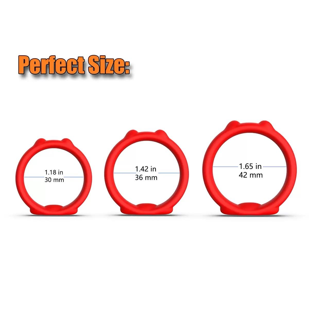 Cat Red Cockring(3pcs)size 30mm/36mm/42mm
