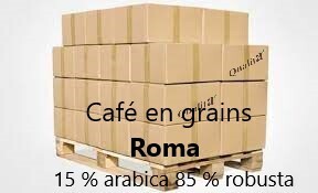 Café en grains ROMA 20 % Arabica 80 % Robusta (Palette de 140 kg)