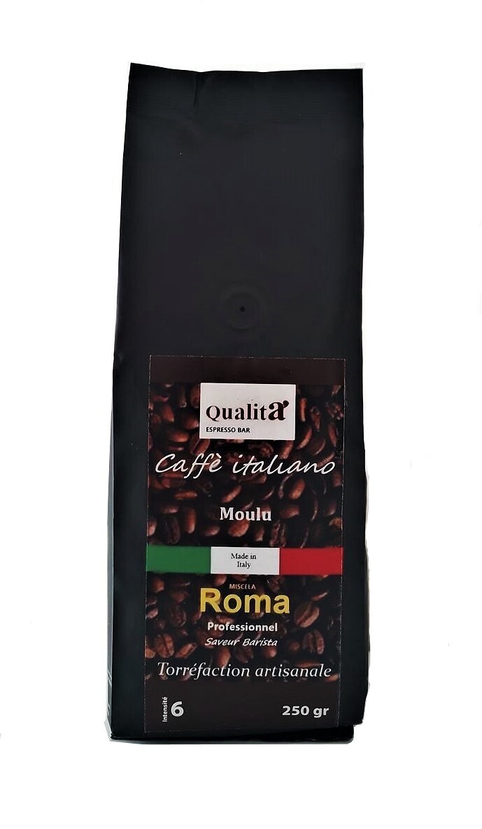 Café moulu ROMA 20 % Arabica 80 % Robusta (Sachet de 250gr)