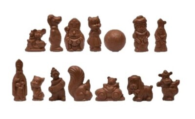 33 Figurines en chocolat 1.5 kg.