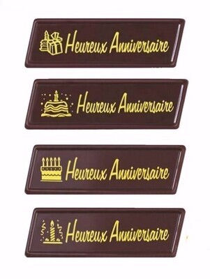 ​Etiquette en chocolat &quot;Joyeux Anniversaire&quot; - 60 unités​