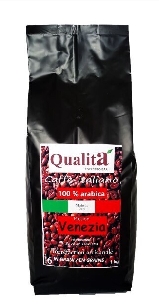 Café en grains VENEZIA 100 % Arabica (Sachet de 1kg)