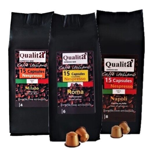 Capsules de café Collection MILANO/ROMA/NAPOLI (Boîte de 45 capsules)