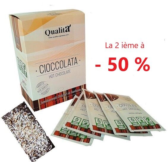 Offre spéciale - Chocolat chaud italien Saveur Coco (2 Boîtes de 25 sachets)