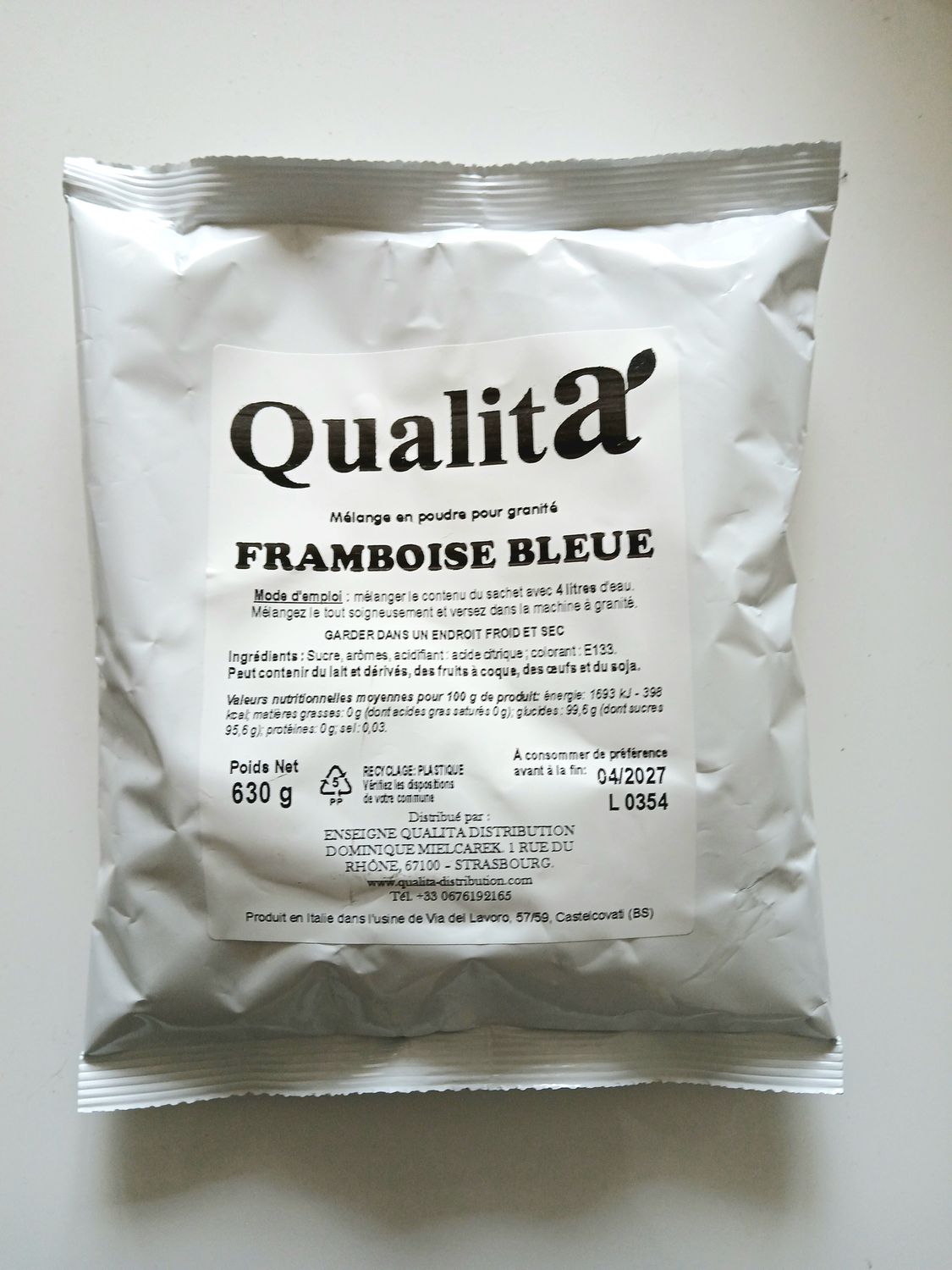 Granité bleu - Saveur Framboise (Préparation pour 100 litres)