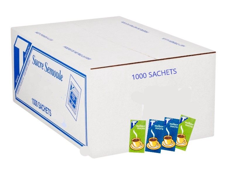 Sucre blanc en sachet  (1 boîte de 1000 pièces)