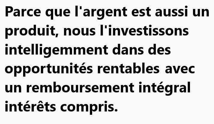 Investissement à 2 % à 30 jours