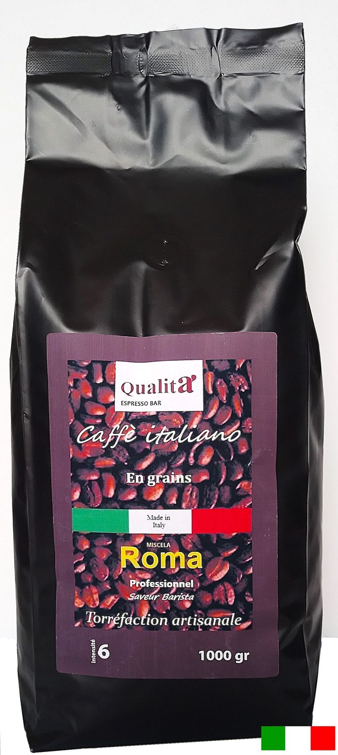 Café grains crémeux ROMA .10 kg. Intensité 6 (intermédiaire)