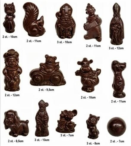 33 Figurines en chocolat 1.5 kg.