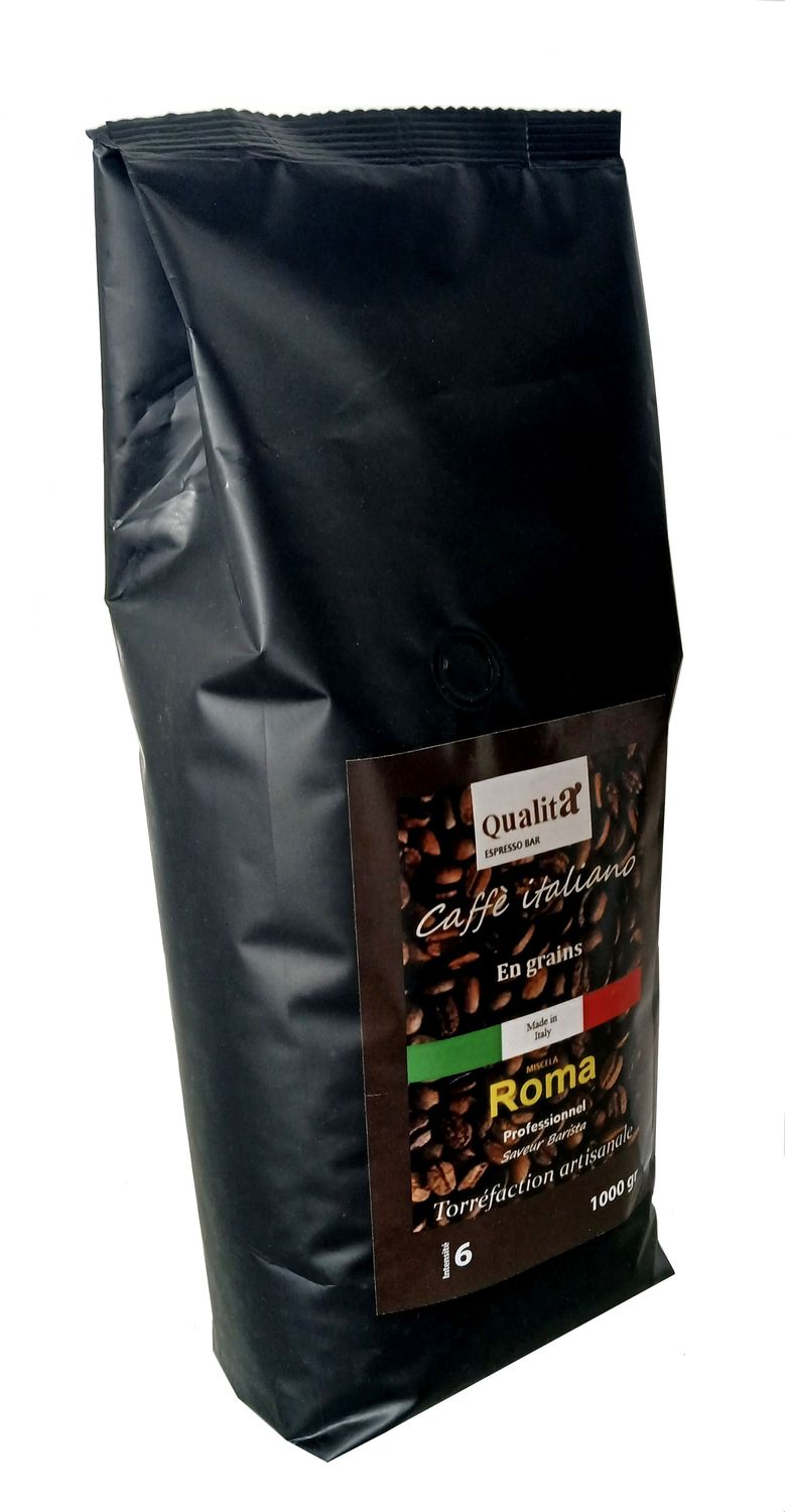 Café grains crémeux ROMA .1 kg. Intensité 6 (intermédiaire)