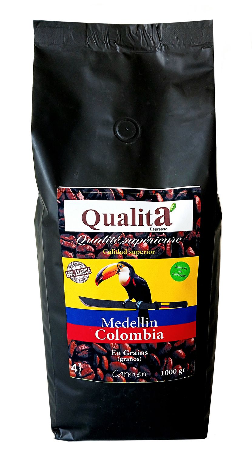Café grains COLOMBIE Supérieur 100 % Arabica (Paquet de 1kg)