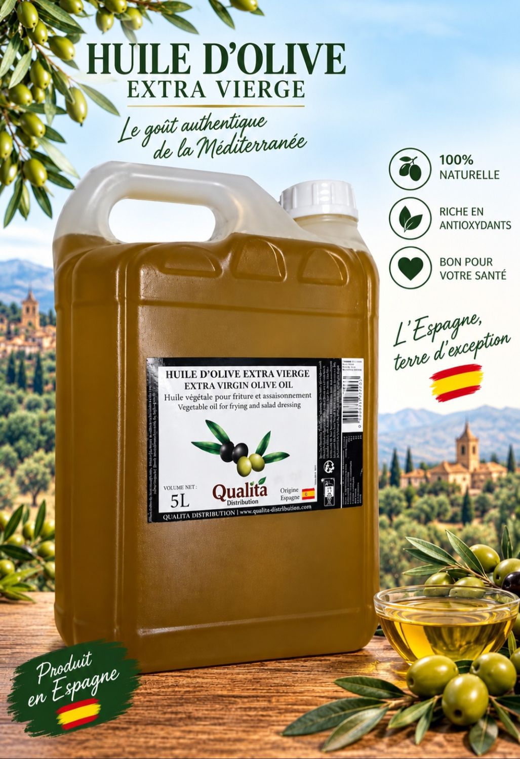 Huile d'olives EXTRA VIERGE. 10 litres