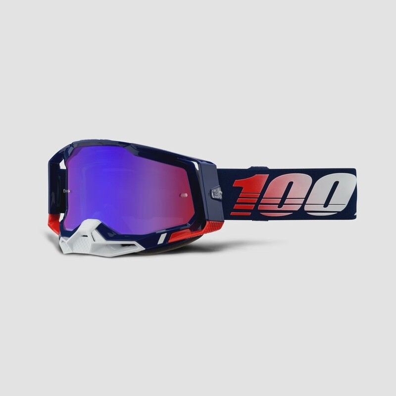 100% RACECRAFT 2 GOGGLE REPUBLIC- MIRROR RED/BLUE