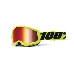 100% STRATA 2 Youth Goggles Yellow -Mirror Red Lens