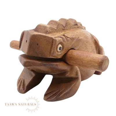 Large Percussion Instrument Croaking Frog Hand Carved Güiro