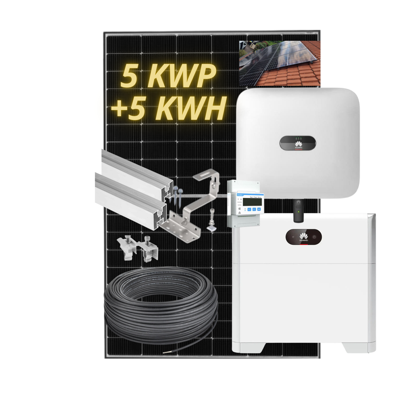 5 kWp PV-Anlage mit 5 kWh Stromspeicher und Montagematerial