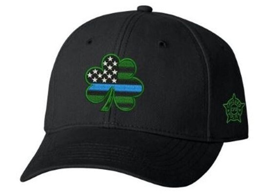 BLACK CAP WITH PUFF SHAMROCK CPD STAR ON THE SIDE