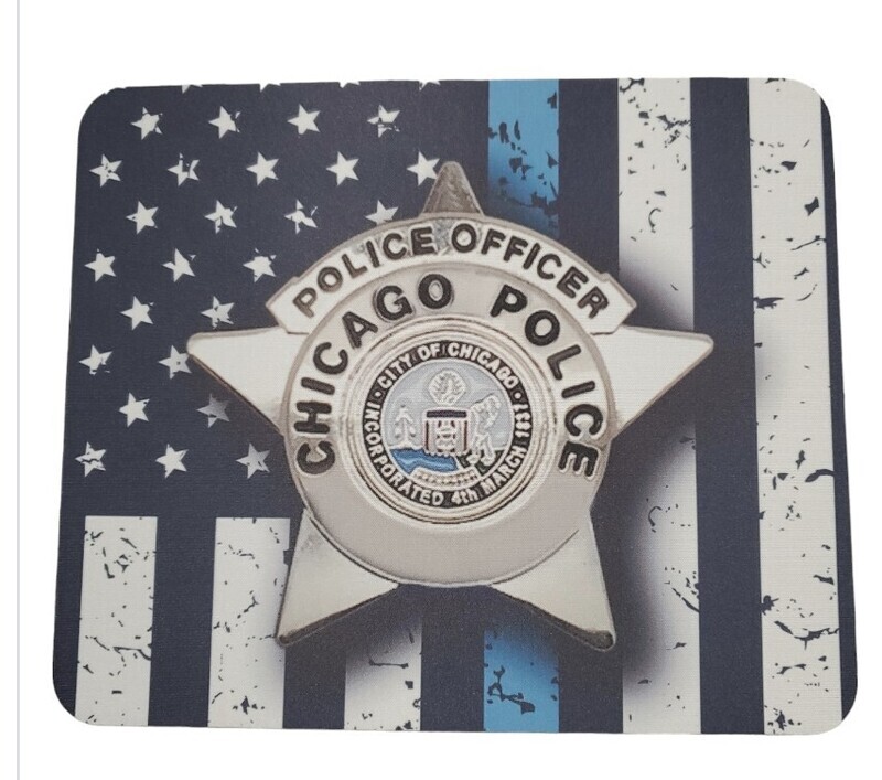 Blue Line Police Officer Mouse Pad