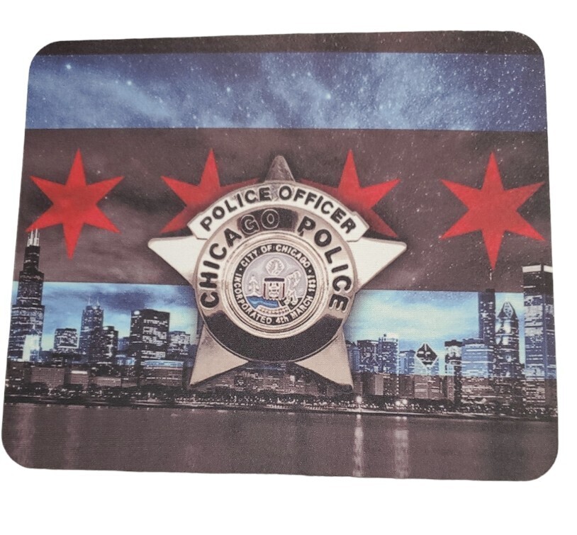Night Skyline Police Officer Mousepad
