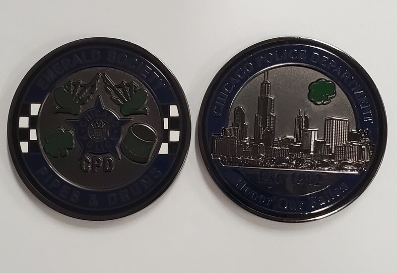 PIPES AND DRUMS BLACK OUT CHALLENGE COIN